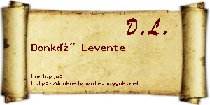 Donkó Levente névjegykártya